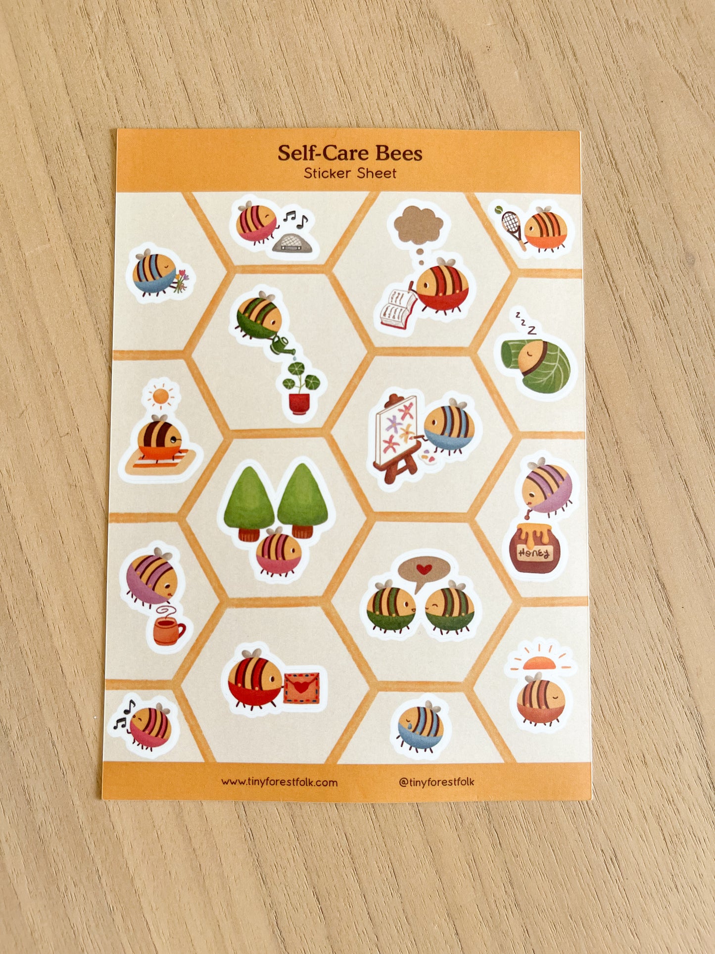 Self-Care Bees Sticker Sheet