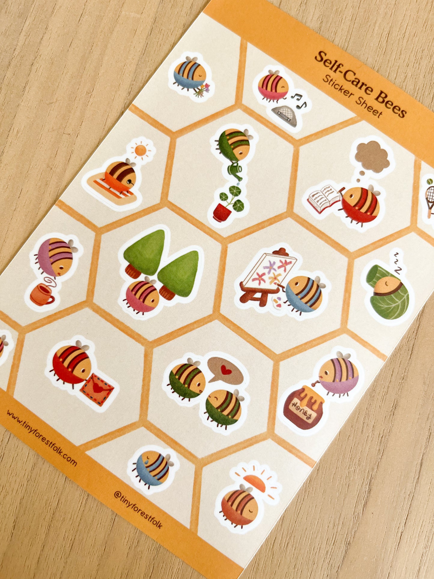 Self-Care Bees Sticker Sheet