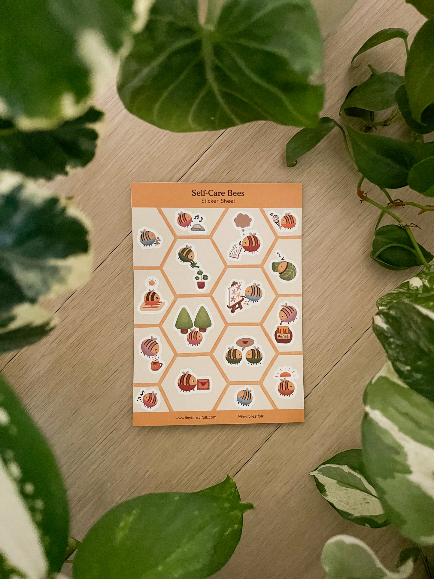 Self-Care Bees Sticker Sheet